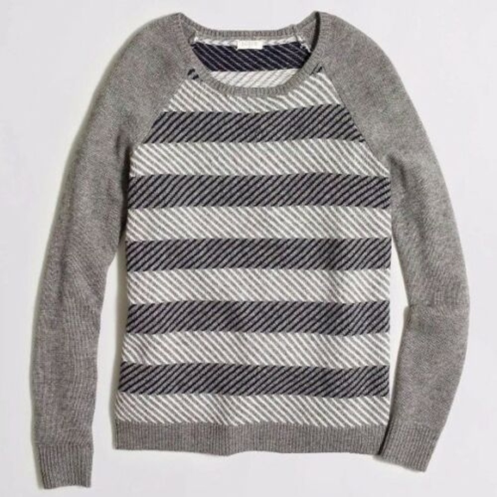J Crew Intarsia Zigzag Sweater